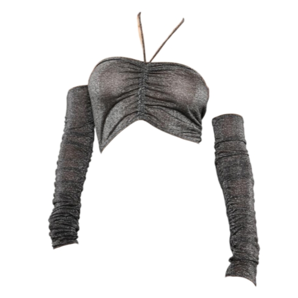 Poster G RL Shimmer Off-Shoulder Halter Top - Picture 4 of 7